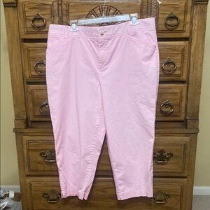 CJ Banks Signature Comfort Capris Cotton/Spandex Light Pink Size 18W Average